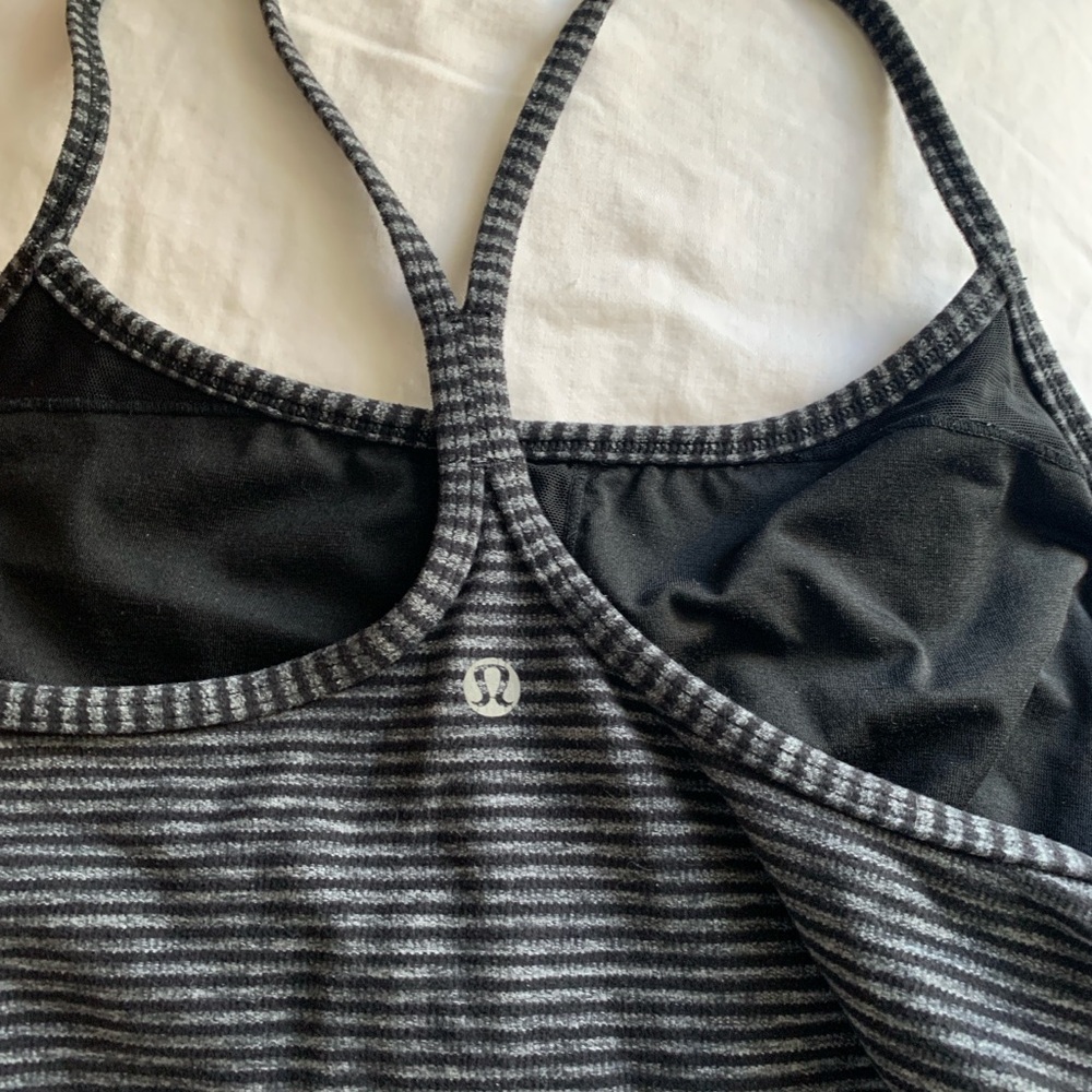 lululemon athletica Black and Gray workout top.Black and gray. Racerback design.